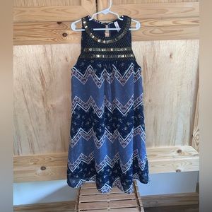 Xhilaration floral dressy beaded front dress size XS